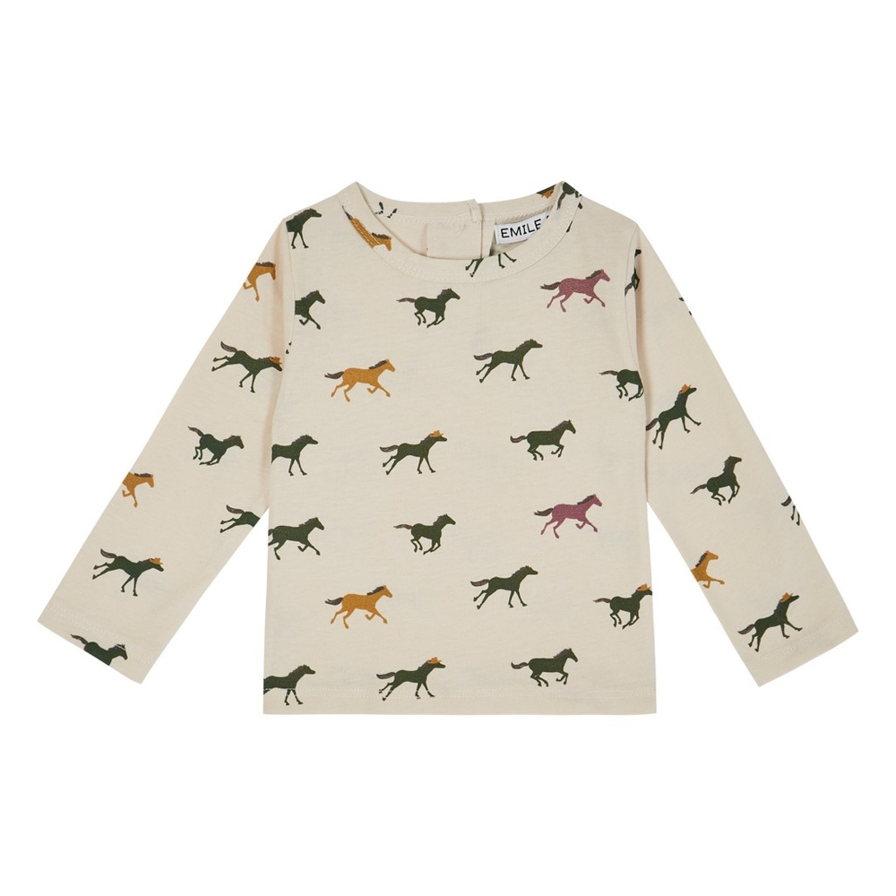 EMILE ET IDA Organic Cotton Horse T-shirt | Ecru
